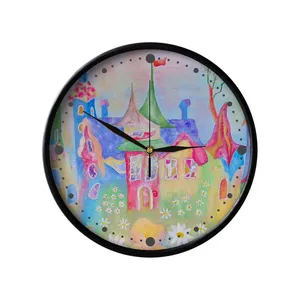 ساعت دیواری مدوپد طرح روستای رنگارنگ مدل mod00148