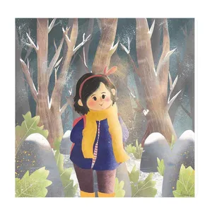 تابلو کودک و نوزاد طرح دختر شالگردن پوش کد wkt216