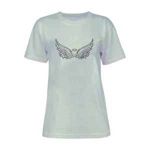 تی شرت آستین کوتاه زنانه مدل فرشته کد L176 رنگ طوسی