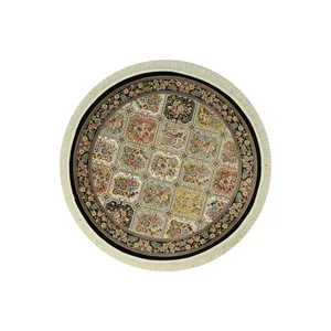  فرش ماشینی آذردکور مدل گرد طرح خشتی
