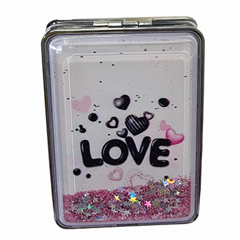 آینه جیبی مدل  love طرح آکواریومی 