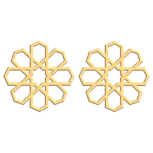 گوشواره طلا 18 عیار زنانه فرشته مدل اسلیمی WEL-000043