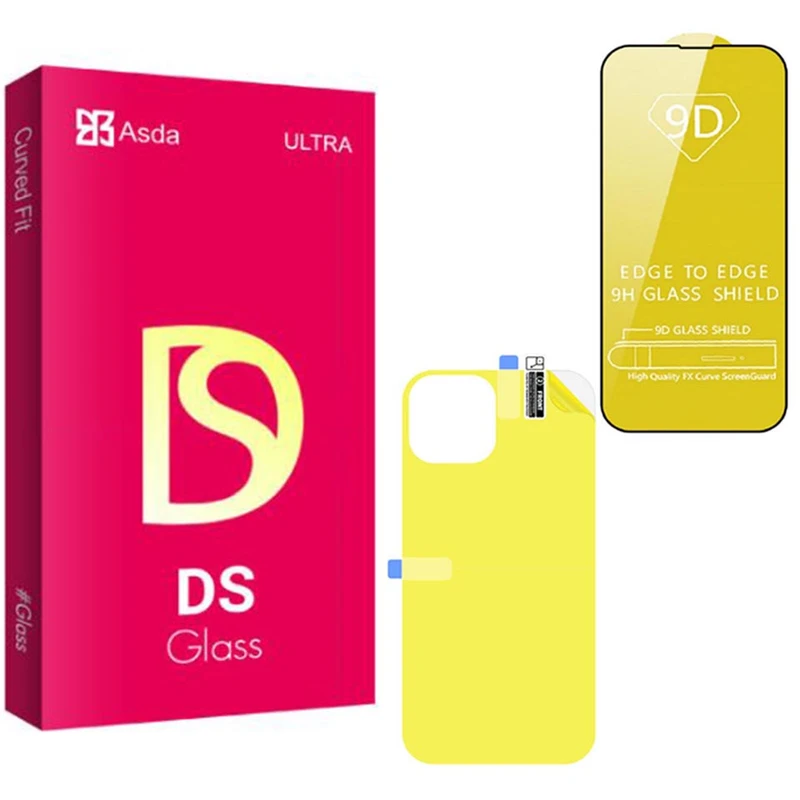    محافظ صفحه نمایش آسدا مدل DS full مناسب برای گوشی موبایل اپل iPhone 14 pro max ه همراه محافظ پشت گوشی