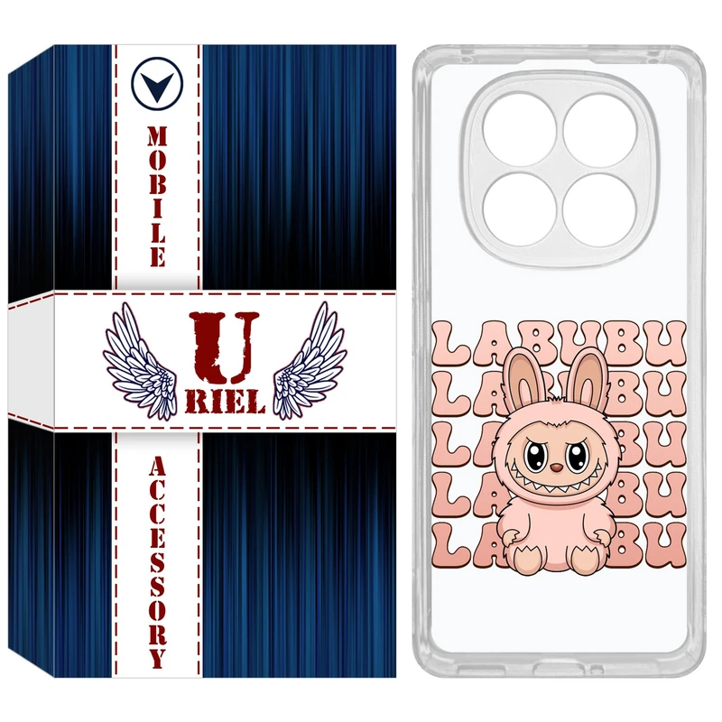 کاور یوریل قاب مدل Clear کد 133 طرح لبوبو Labubu مناسب برای گوشی موبایل شیائومی Redmi Note 14 Pro 4G / Poco X7
