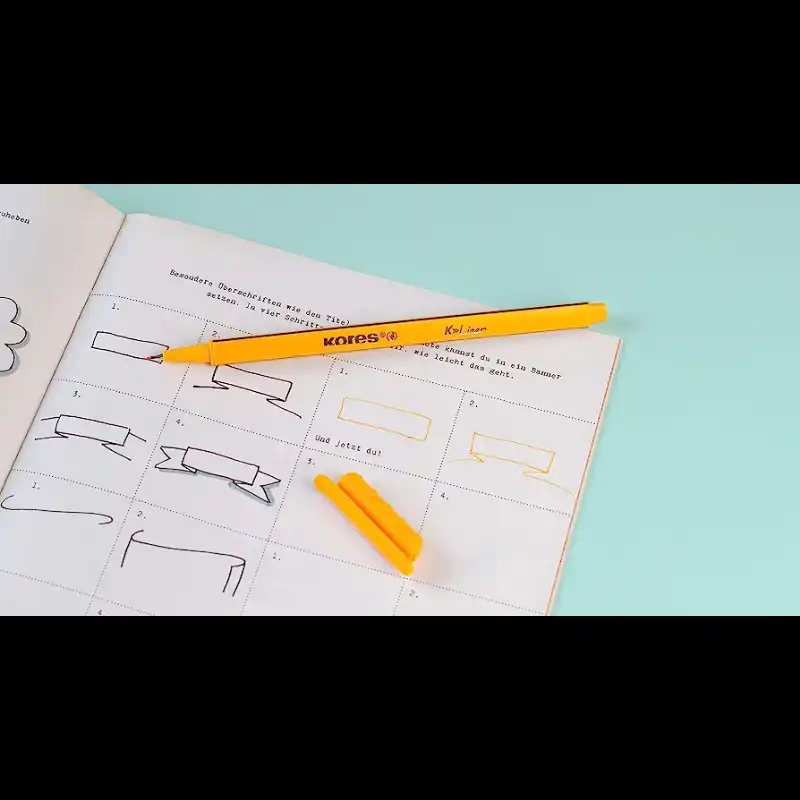 روان نویس کورس مدل FINE LINER طرح قایق بسته 12 عددی