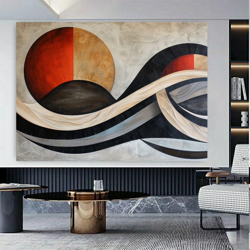 تابلو بوم طرح مخمل مدل موج دار کد BK2120