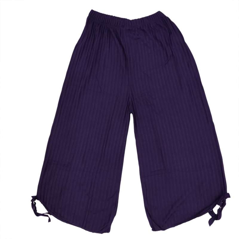 شلوارک زنانه مدل کرکره ای برمودا رنگ بنفش تیره