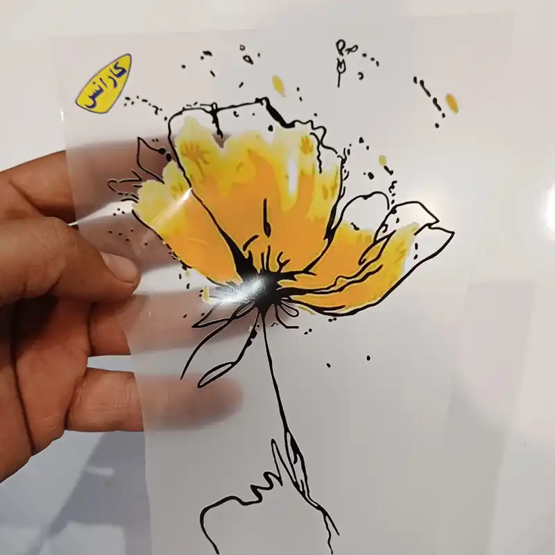 استیکر پارچه و لباس کارانس طرح گل مدل AST-74