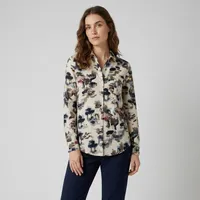 شومیز آستین بلند یقه برگردان زنانه مدل Chemise-Old house/Ye-01