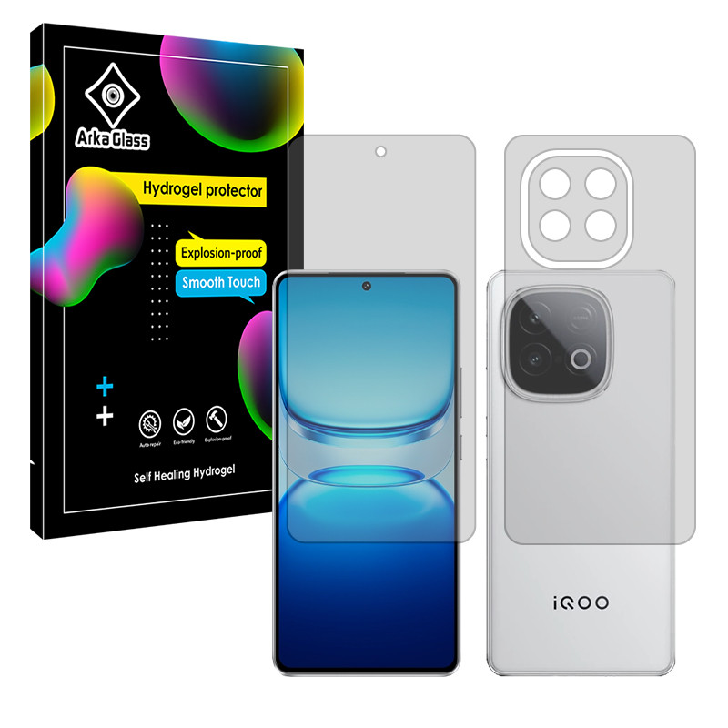 محافظ صفحه نمایش مات آرکا گلس مدل هیدروژلی مناسب برای گوشی موبایل ویوو IQOO Z10 Turbo به همراه محافظ پشت گوشی