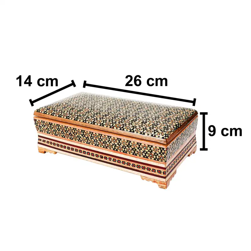 ست جعبه دستمال کاغذی و جعبه کارد و چنگال خاتم کاری مدل چوبین کد LQ6wire