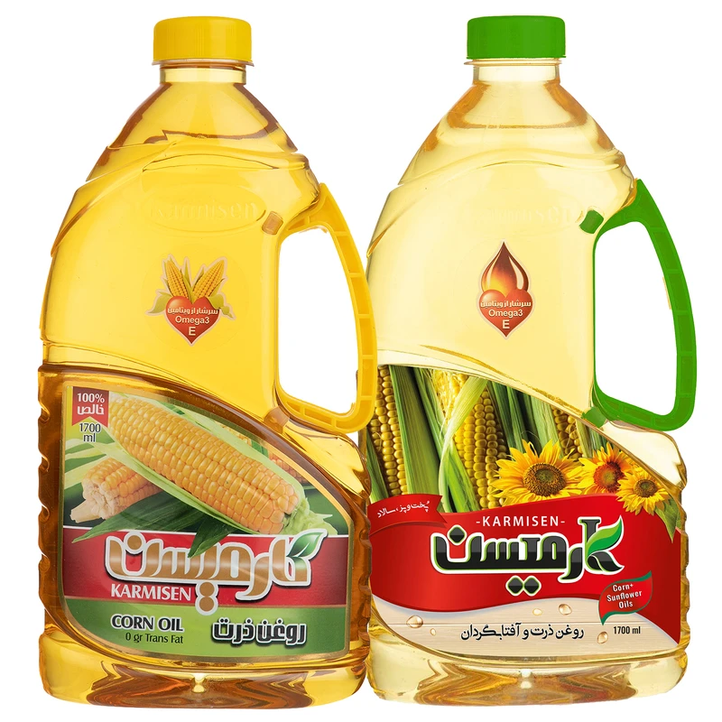 روغن ذرت آفتابگردان و روغن ذرت خالص کارمیسن - 1700 میلی لیتر بسته 2 عددی