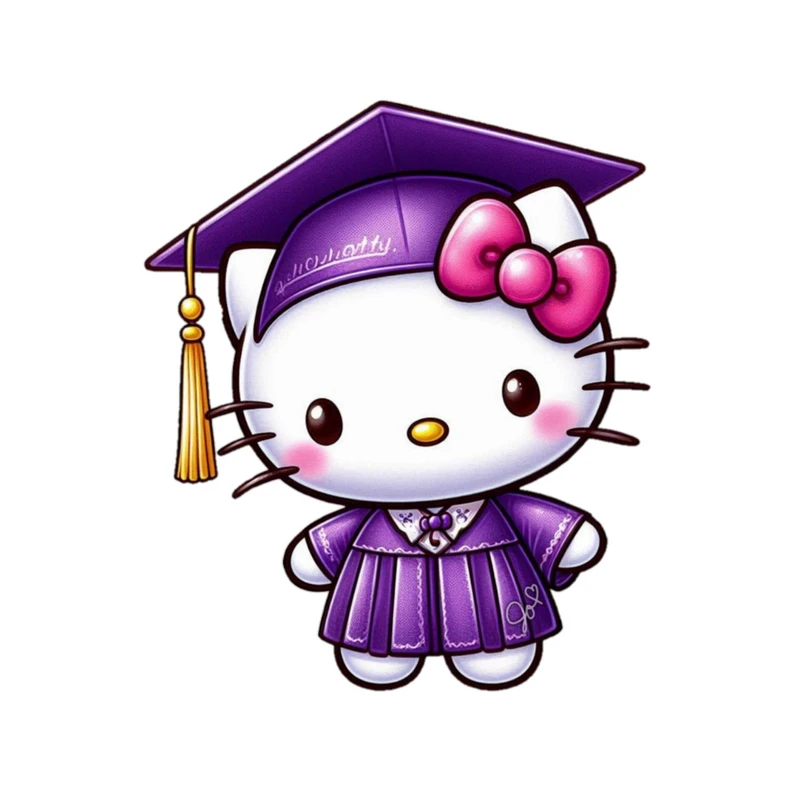 استیکر پارچه و لباس پاد آفرین مدل کارتونی کیتی جذاب کد 1251