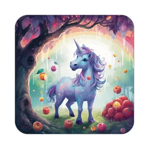 زیر لیوانی کاکتی طرح اسب تک شاخ و یونیکورن مدل mp32753