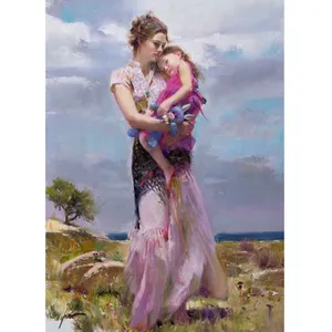 تابلو نقاشی رنگ روغن طرح مادر کد 5070