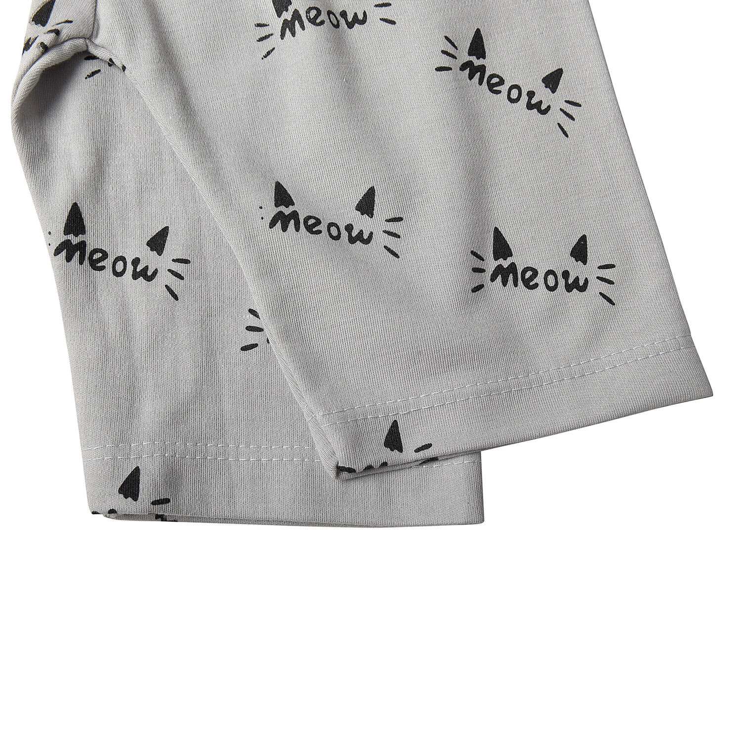 ست تی شرت آستین کوتاه و شلوارک بچگانه سپیدپوش مدل گربه کد 140402 -  - 8