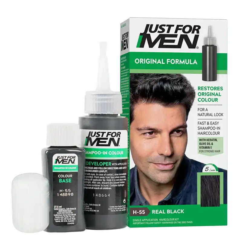 رنگ مو مردانه جاست فور من مدل H-55 حجم 27.5 میلی لیتر رنگ مشکی