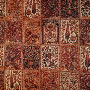 پارچه لباس عرض ۱.۱ متر مدل مخمل باتیک هندی رنگ زرشکی