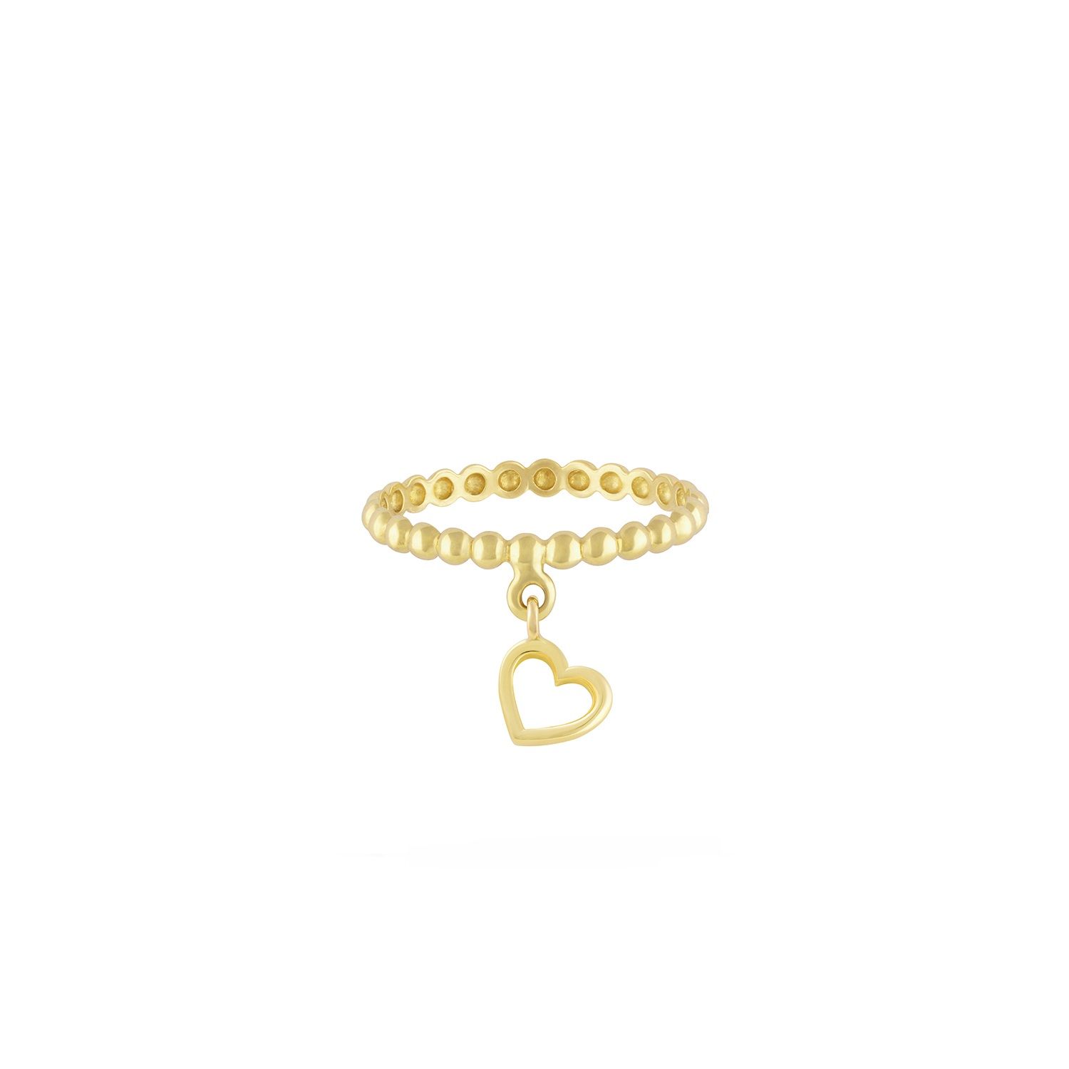 انگشتر طلا 18 عیار زنانه طلا و جواهر درریس مدل قلب تو خالی -  - 1