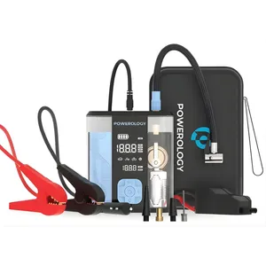 جامپ استارتر و پمپ باد و پاوربانک پاورولوژی مدل 3in1 PPBCHA96 ظرفیت 12000 میلی‌آمپر