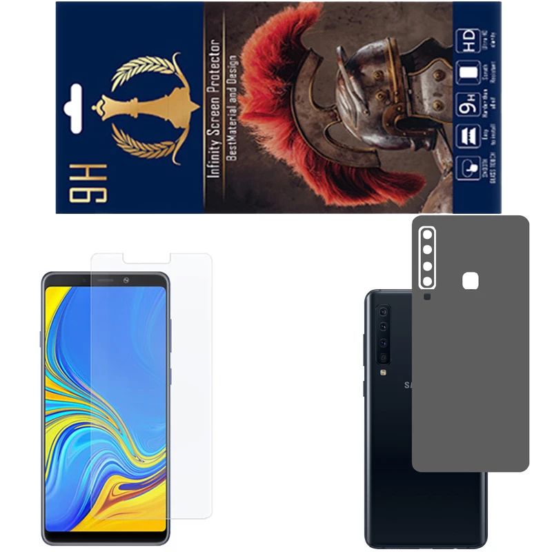 محافظ صفحه نمایش اینفینیتی مدل PRO مناسب برای گوشی موبایل سامسونگ GALAXY A9 2018 به همراه برچسب پوششی