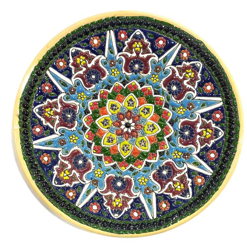 بشقاب میناکاری طرح گل