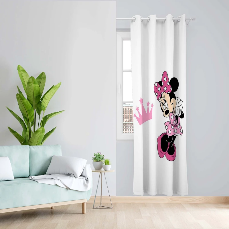 پرده طرح میکی موس مدل مخمل پانچی کد 5353R z سایز 140x200 سانتی متر