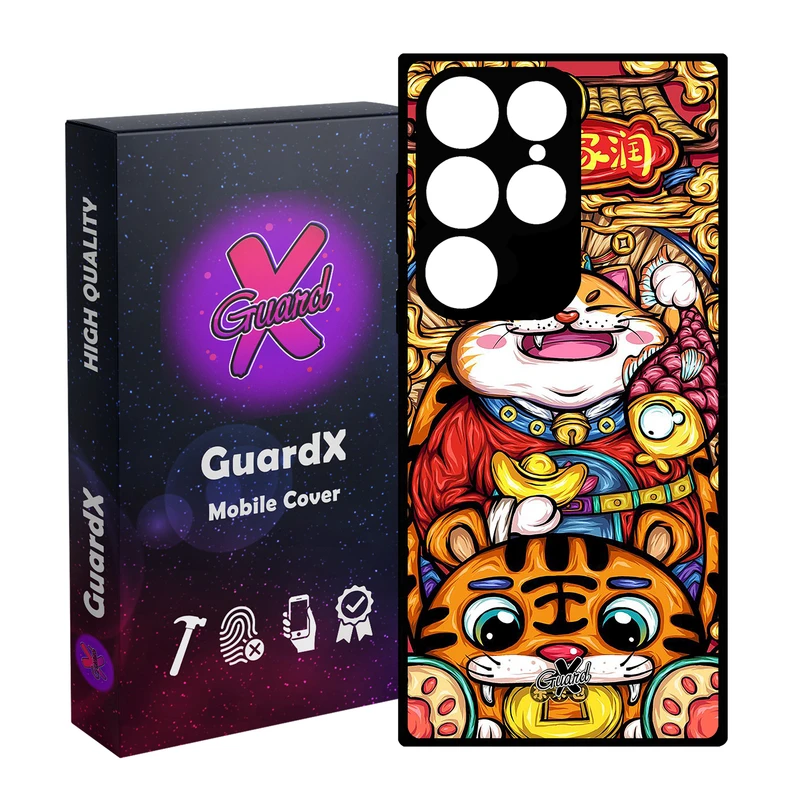 کاور گارد ایکس طرح گربه مدل Glass10440 مناسب برای گوشی موبایل سامسونگ Galaxy S24 Ultra