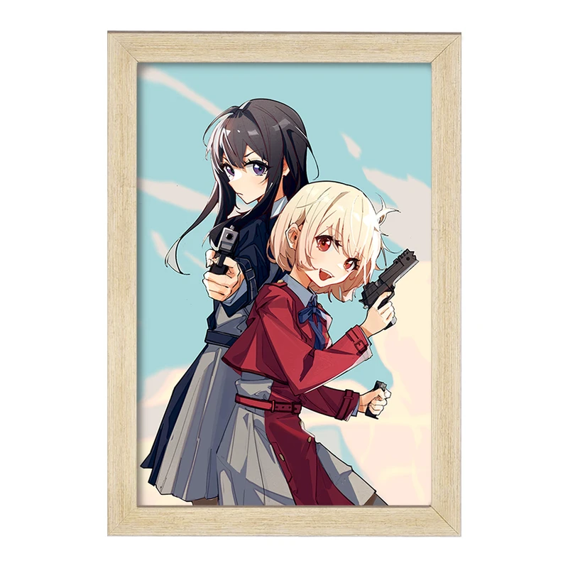 تابلو خندالو مدل چیساتو و تاکینا انیمه لیکوریس ریکویل Lycoris Recoil  کد 22976