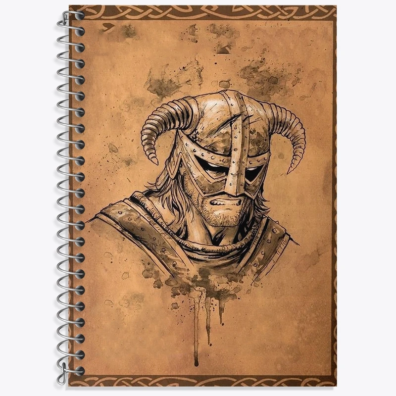 دفتر زبان 50 برگ خندالو مدل دو خط طرح بازی اسکایریم (Skyrim) کد 32767