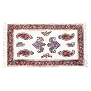 رومیزی قلمکار زابلیان مدل مستطیل 12060 طرح فیروزه