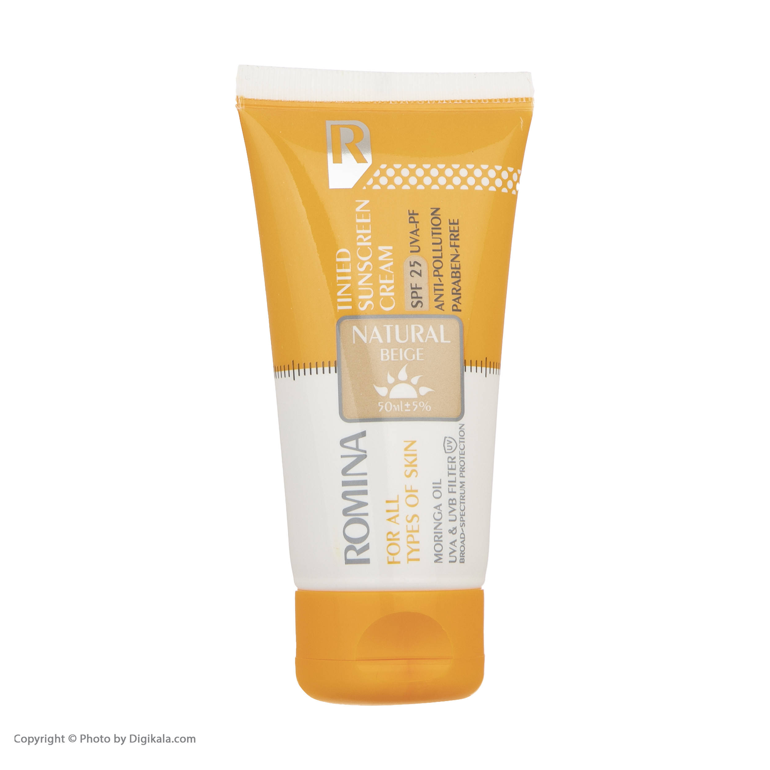 کرم ضد آفتاب رومینا مدل Natural Beige-25 حجم 50 میلی لیتر