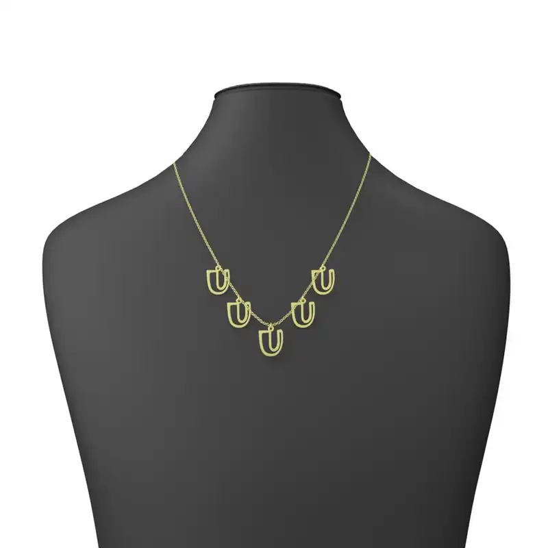 گردنبند طلا 18 عیار زنانه مدوپد مدل حرف U کد RNA16701