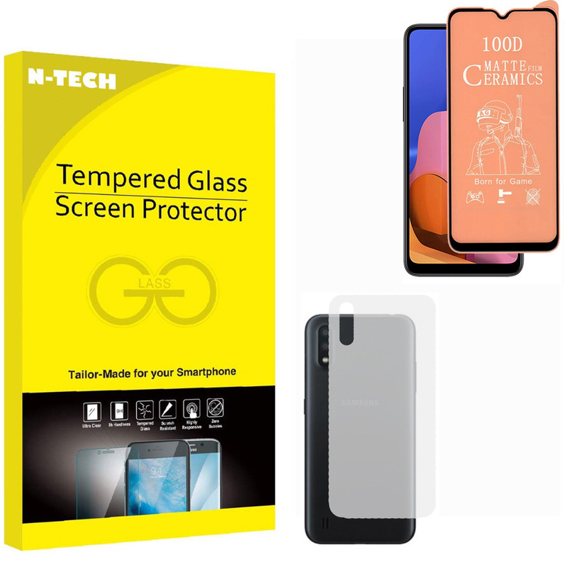 محافظ صفحه نمایش سرامیکی مات انتک مدل CRBKM-01 مناسب برای گوشی موبایل سامسونگ Galaxy A01 به همراه محافظ پشت گوشی 