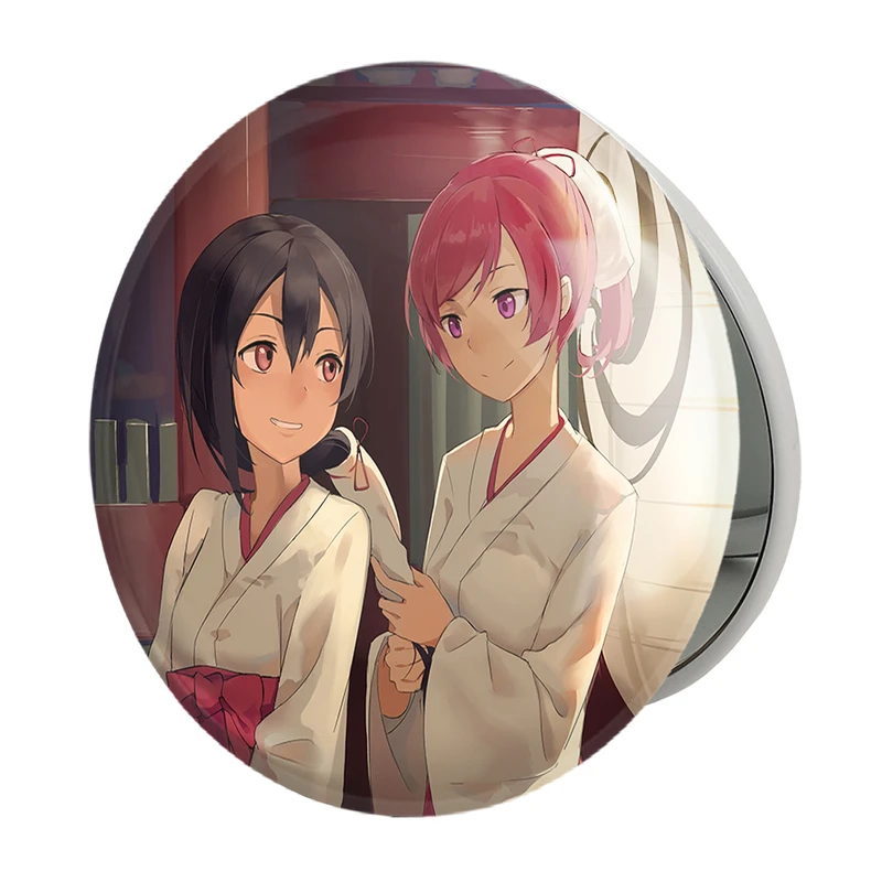آینه جیبی خندالو طرح یازاوا و نیشیکینو انیمه مادوکا مجیکا Madoka Magica مدل تاشو کد 18411 