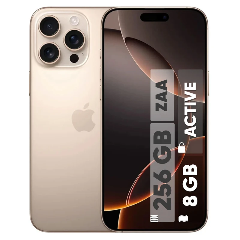 Apple iPhone 16 Pro ZAA - 2 SIM | Storage 256GB - RAM 8GB  - Activated