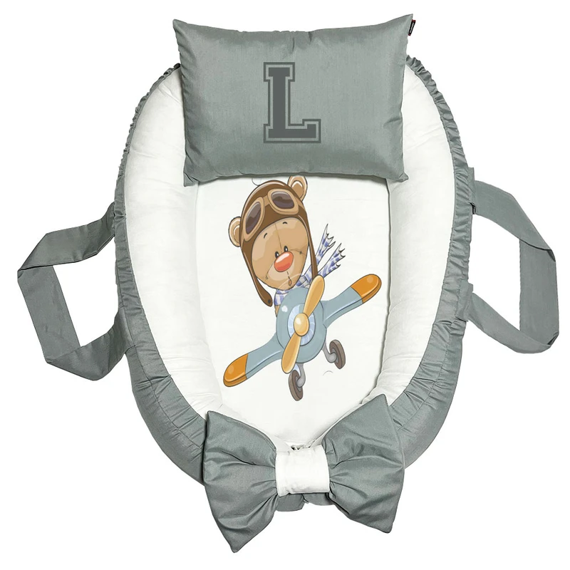 تشک غلت گیر نوزاد پاد آفرین مدل خرس طرح حرف L