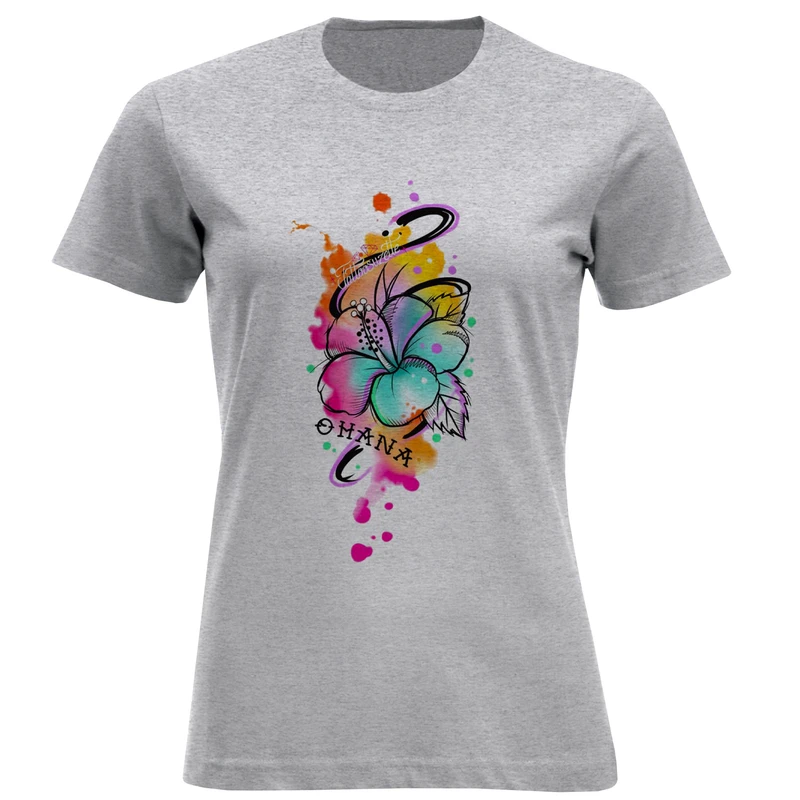 تی شرت آستین کوتاه زنانه مدل گل لیلیوم D213