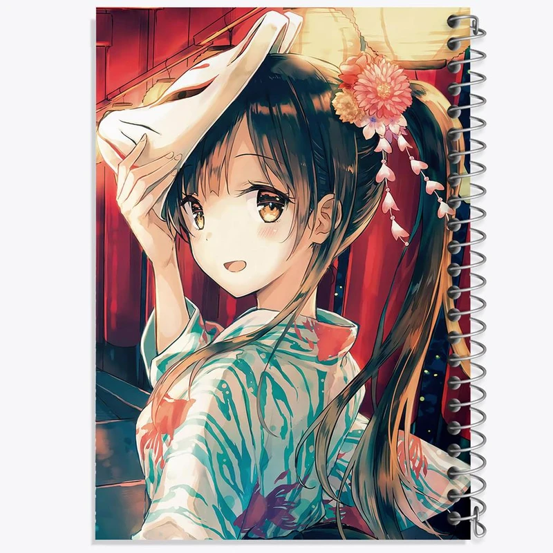 دفتر ژورنال نویسی 50 برگ خندالو مدل نقطه ای طرح انیمه دختر کد 12151