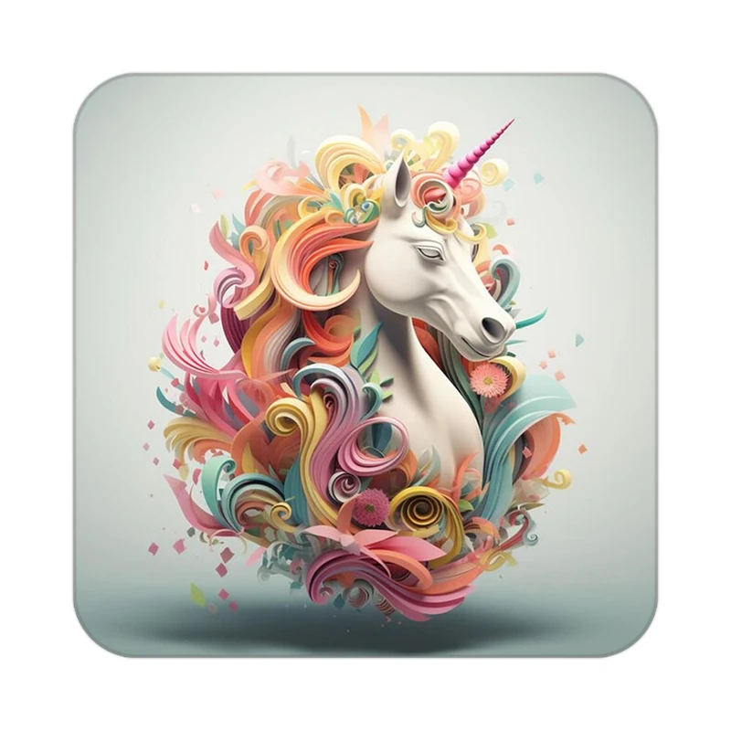 زیر لیوانی کاکتی طرح اسب تک شاخ و یونیکورن مدل mp32279