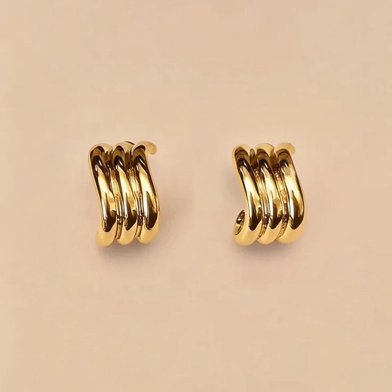 گوشواره حلقه ای زنانه مدل موج
