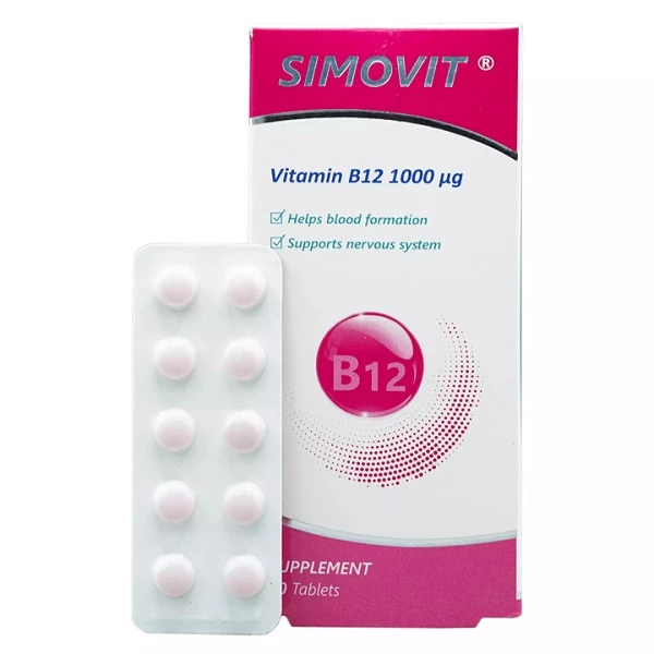 قرص  ویتامین ب12 سیموویت سیمرغ دارو - 1000 میلی گرم بسته 30 عددی