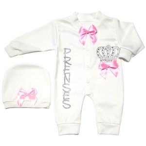 ست سرهمی و کلاه نوزادی دخترانه نی نی روز طرح پرنسس کد M448