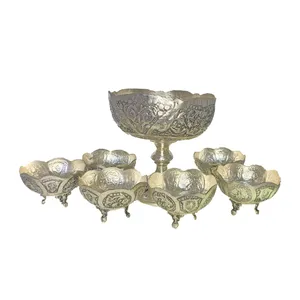 آجیل خوری آبکاری نقره مجموعه 7 عددی کد A01010