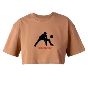 کراپ‌تاپ آستین کوتاه زنانه مدل والیبال کد L215 K