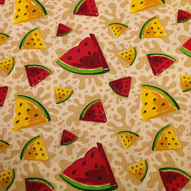 پارچه آشپزخانه عرض 1.4 متر مدل هندوانه رنگ قرمز