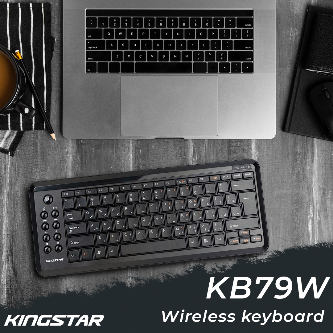 کیبورد کینگ استار مدل Wireless KB79W GAMING Ergonomic Multimedia