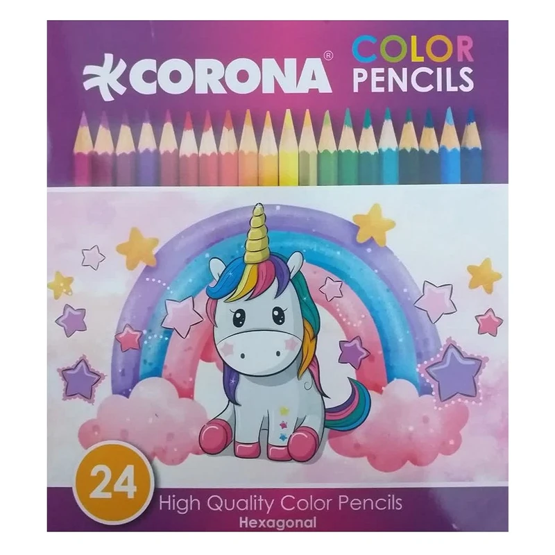 مداد رنگی 24 رنگ کرونا مدل یونیکورن 