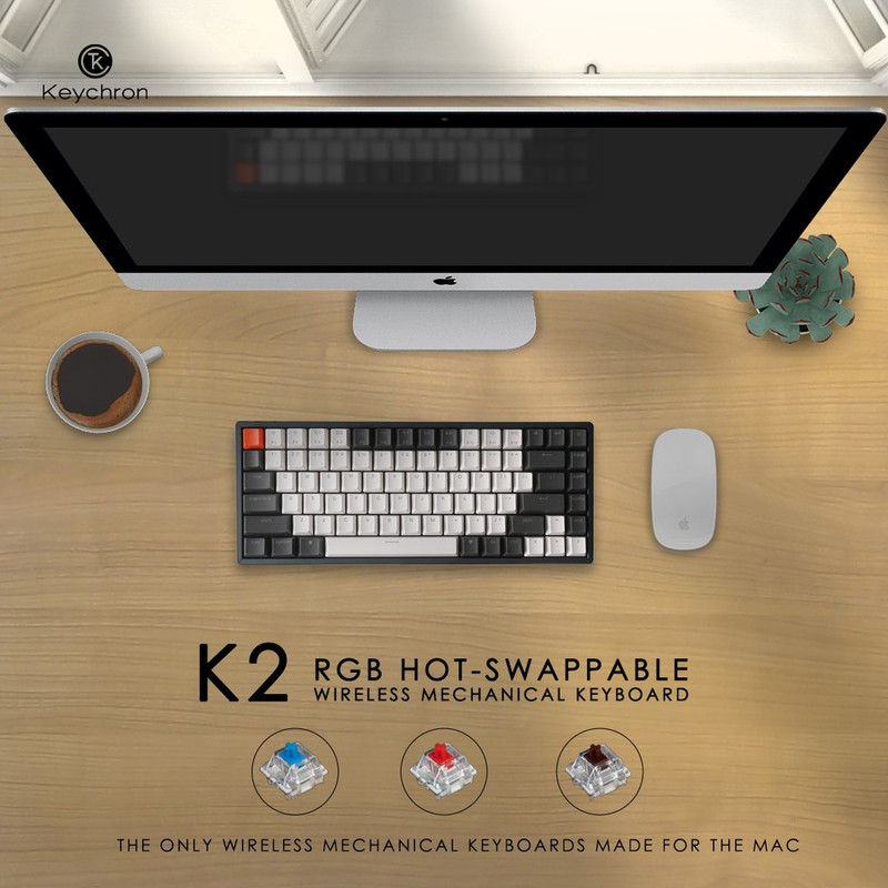 کیبورد مخصوص بازی کیکورن مدل K2 V2 Red Switch Hot-Swappable 2