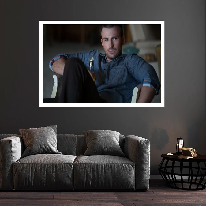 تابلو بکلیت طرح مشاهیر سینمای جهان کریس ایوانز مدل قاب شاسی W-s10033